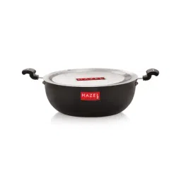 HAZEL Black Hard Anodized Kadhai with Lid (2.2L)-image-7