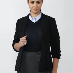 Van Heusen Black Regular Fit Blazer-image-51