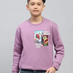 Monte Carlo Boys Purple Cotton Blend Printed Sweatshirt-image-35
