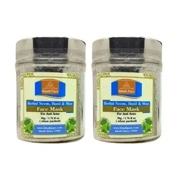 Khadi Pure Set Of 2 Herbal Neem, Basil & Mint Face Mask For Acne - 50 g Each-image-81