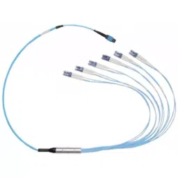 RS PRO Fibre Optic Cable MPO to LC Duplex Multi Mode OM3 4.5 mm Aqua 30 m, 7388127-95