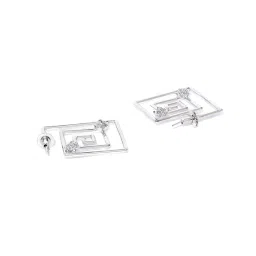 Priyaasi Silver-Plated Geometric Patterned Stud Earrings image 4