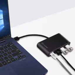 ALOGIC Port HUB and Ethernet Adapter Black 100 W Ethernet 5 Gbps, U33HGHEDF image 2