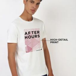 Bewakoof White Cotton Regular Fit Graphic T-Shirt-picture-17