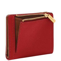 Fossil Logan Red Textured Bi-Fold Wallet for Women image 4