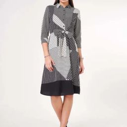 Annabelle By Pantaloons Jet Black Regular Fit Printed Dress-image-6