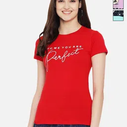 Dreambe Women Pack of 3 Typography Printed Round Neck Cotton T-shirts-picture-4