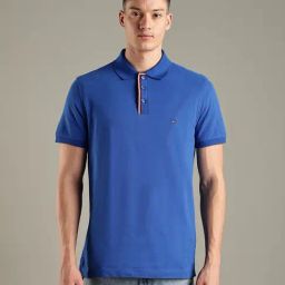 Tommy Hilfiger Ultra Blue Regular Fit Cotton Polo T-Shirt-image-39