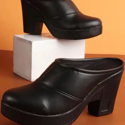 TRYME Women's Black Mules-2