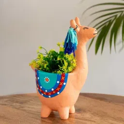 ExclusiveLane Peach Terracotta Hopping Kangaroo Hand-Painted Table Planter-image-28
