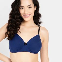 Clovia Blue Cotton T-Shirt Bra-image-83
