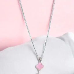 Taraash 925 Sterling Silver Combo Of Pink Key Shaped Pendant Pendant With Chain For Women-4