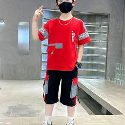 StyleCast x Revolte Boys Printed Pure Cotton T-shirt with Shorts-image-43
