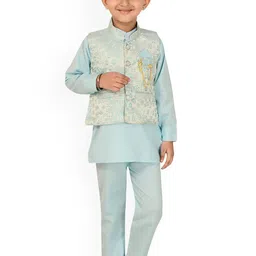 Little Needle Boys Regular Linen Kurta with Trousers-picture-13