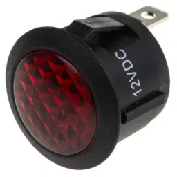 RS PRO Red Panel Mount Indicator 12V DC, Mounting Hole Size 20.6 mm, Termination Type , Model No 7932553-25