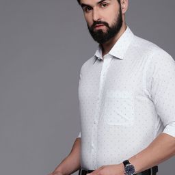 Raymond Men Slim Fit Geometric Printed Pure Cotton Formal Shirt-image-61