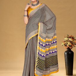 DIVASTRI Floral Designer Bagru Saree-35