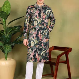 TATTVA Men Abstract Printed Regular Pure Cotton Kurta with Pyjamas-1