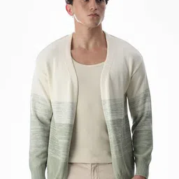 Jack & Jones Men Colourblocked Front-Open Sweaters-picture-3