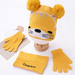 Babyhug Woollen Cap & Gloves With Headband  Tiger Design - Diameter 12.5 cm-image-50
