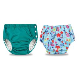 Chinmay Kids Swimming Pants Reusable Swimwear Diaper Pool Pants Pack of 2 - Green & Blue-image-90