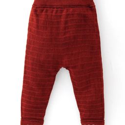 Babyhug Full Length Knitted & Text Design Fleece and Woollen Pant - Red-image-31