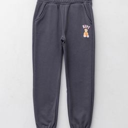 LC Waikiki Placement Teddy Printed Elasticated Waist Jogger  - Dark Grey-image-99