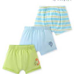 Babyoye 100% Cotton with Anti Bacterial Finish Crab Printed Boxers Pack of 3 - Multicolour-image-16