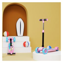 Lifelong LLKS03 Foldable Kick Skating Cycle Kids Scooter - Pink & Blue-21