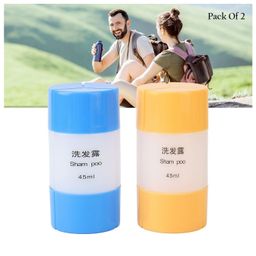 Baby Miniature 3 In 1 Travel Bottles for Toiletries 60 ml Refillable Leakproof Containers Set for Shampoo Conditioner Lotion Dispenser Bottle-Pack Of 2 - Color May Vary-image-54