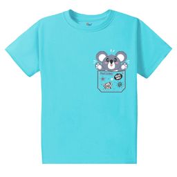 KAVEE Pure Cotton Half Sleeves Baby Koala Printed Bio Washed Tee - Blue-picture-37