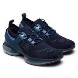 asian Mesh Detailed & Colour Blocked With Lace Up Running Shoes - Navy Blue & Slate-image-80