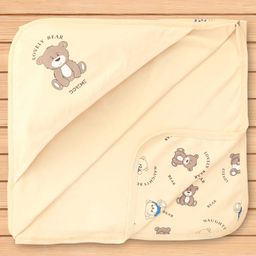 Doreme Interlock Knit Hooded Towel and Wrapper With Giraffe Print L 81 x B 81 cm - Cream-picture-46
