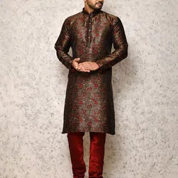 RANAK Men Printed Thread Work Kurta-image-63