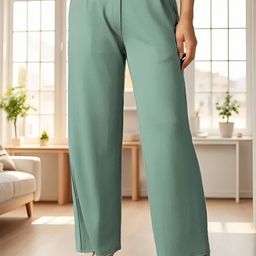 WESTHOOD Women Smart Straight Fit High-Rise Striped Parallel Trousers-image-43