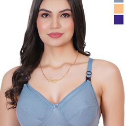 Liigne Pack Of 3 Non Padded Cotton Maternity Bra-picture-47