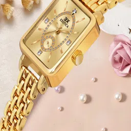 Exotica Fashion Women Brass Embellished Dial & Stainless Steel Bracelet Style Straps Analogue Watch-43