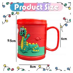 FunBlast Embossed Cartoon Print Milk Mugs Pack of 5 - 350ml Each (Color May Vary) image 3