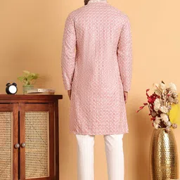 Jompers Men Embroidered Regular Sequinned Kurta with Pyjamas image 3