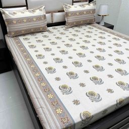 Pure Decor Royal Passion White Floral Cotton 350 TC Queen Bedsheet Set 2.53 x 2.29m-image-33