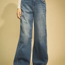 Flying Machine Women Cotton High Rise Baggy Fit Jeans-image-76