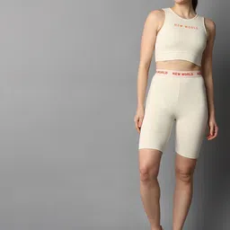 The Roadster Lifestyle Co Round Neck Sports Top & Above Knee Shorts Co-Ord Set-picture-22