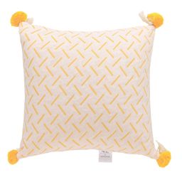 SH Creation and Handlooms 2-Pcs Yellow & White Self- Designed Pre-FilledCushions-13