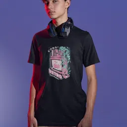 Stitchmeashirt Retro Gamer Printed Round Neck Cotton T-shirt-image-39