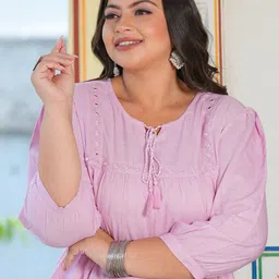 YASH GALLERY Keyhole Neck Top image 2