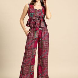 DARVI Printed Crop Top With Trousers-picture-19