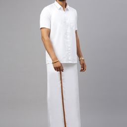 Ramraj Men Solid Adjustable Dhoti image 3