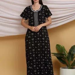 Sweet Dreams Black Printed Nighty-picture-46