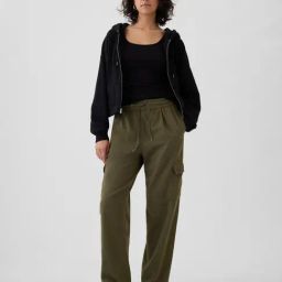 Gap Green Cotton Solid Cargo Pants-image-85