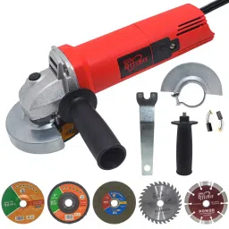 HPD Shakti HPD-801 850 W Power 10 cm Angle Grinder with Metal Cutting Wheel, Grinding, Flap Disc, Marble and TCT Blade-0